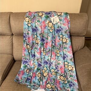LuLaRoe Floral Maxi Skirt in Blue, Pink and Yellow
